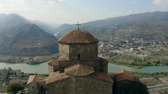 Aerial view. Georgia. Jvari Monastery.