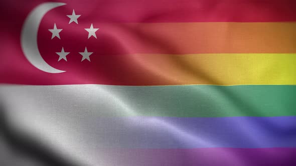 LGBT Singapore Flag Loop Background 4K