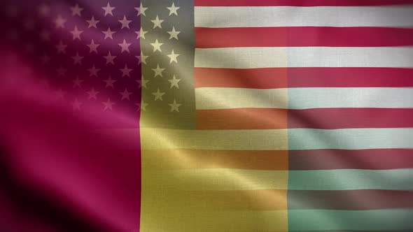 USA Guinea Flag Loop Background 4K