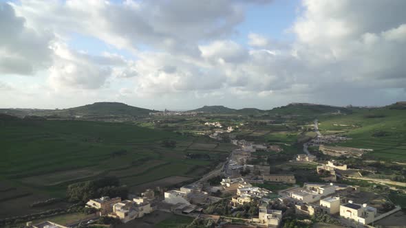 Quick Panoramic View of Gozo Island Looking From Cittadella Fortress Walls