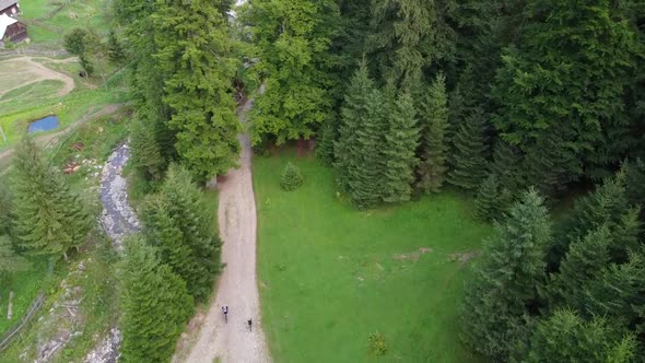 Man And Child With Bicycle, Aerial View alt
