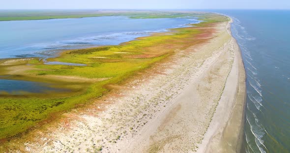Aerial View of Sacalin Peninsula in Danube Delta alt