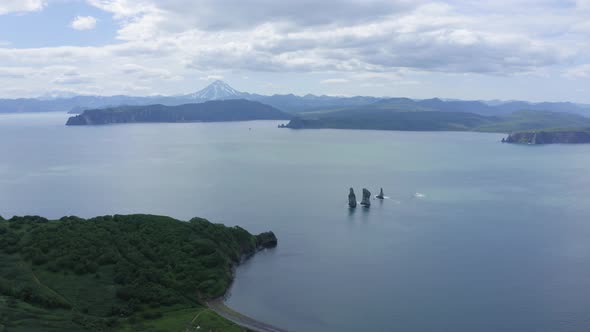 Three Brothers is a Famous Landmark in the Avacha Bay