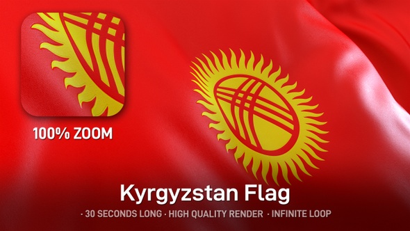 Kyrgyzstan Flag alt