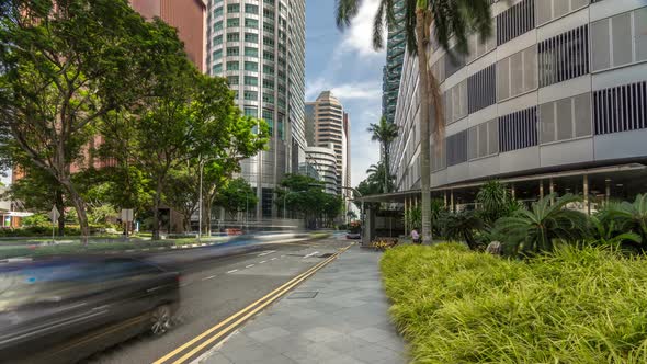 Downtown Skyscrapers Office Buildings of Modern Megalopolis Timelapse Hyperlapse alt