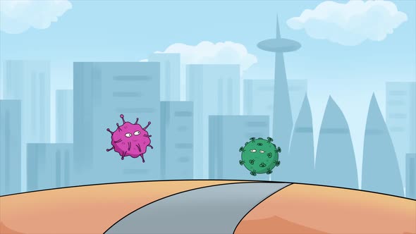 Flu And Covid Bacteria Talking 4K alt