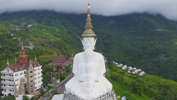 Aerial view of Wat Phra Thart Pha Sorn Kaew Statue temple, Phetchabun, Thailand. alt