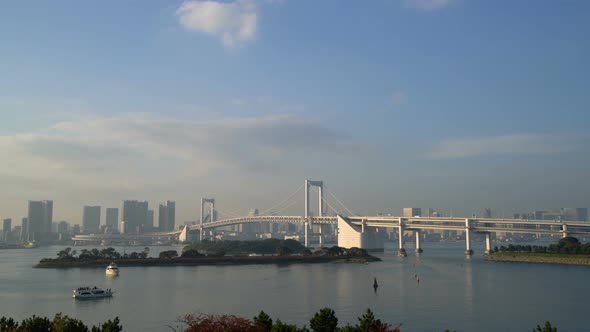 Tokyo Skyline with Tokyo Tower and Rainbow Bridge alt