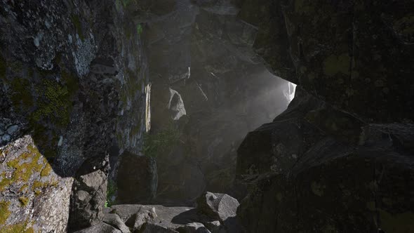 Sun Light Inside Mysterious Cave alt