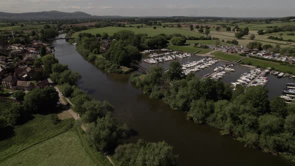River Severn Marina Upton-upon-Severn Worcestershire UK Aerial Landscape England