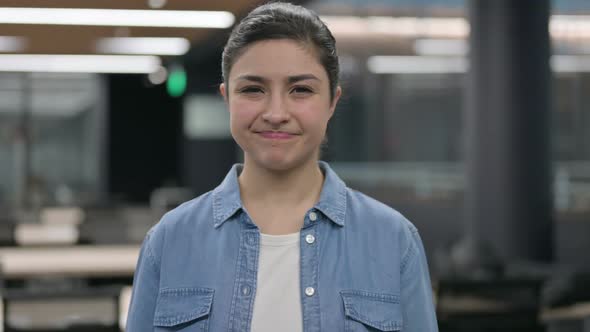 Indian Woman Showing No Sign By Shaking Head alt