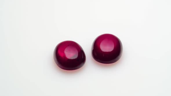 Natural Red Rhodolite Gemstone on the Turning Table