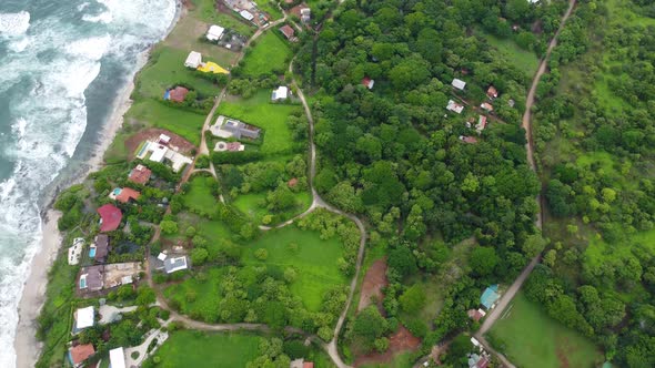 Aerial Drone Footage Of Costa Rica Village