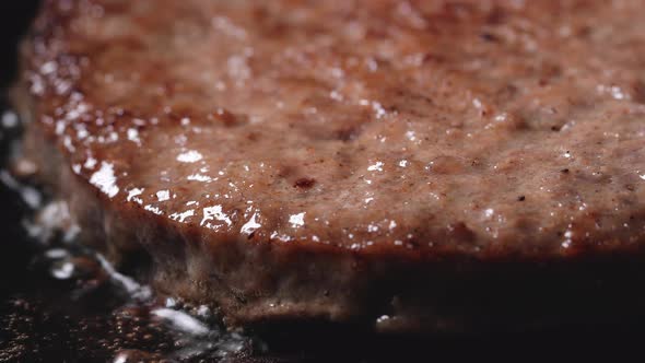 Cooking beef and pork patty for burger Meat roasted alt