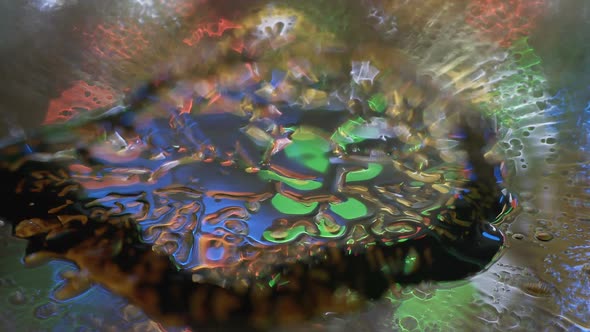 Ferrofluid. Beautiful Colors and Fantastic Shapes. Close-up