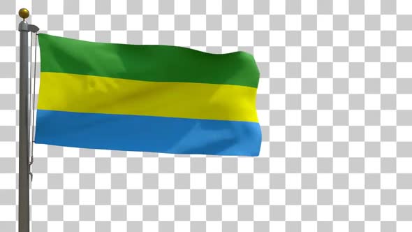 Bandung City Flag on Flagpole with Alpha Channel - 4K alt