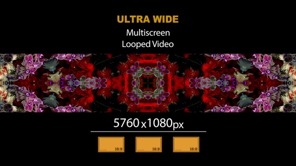 Ultra Wide HD Kaleidoscope Bouquet Flowers 02