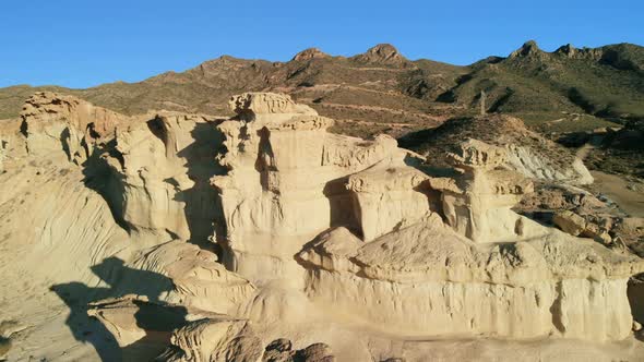 The Enchanted City or Erosions of Bolnuevo Rock Formation in Murcia Spain
