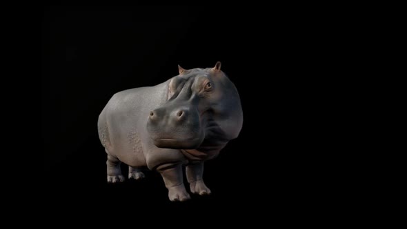 Hippo Looking With Alpha Channel alt