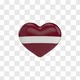 Latvia Flag on a Rotating 3D Heart