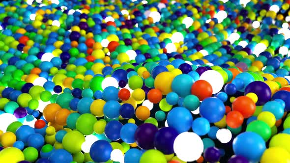 Random Mound of Colored Spheres with Glow alt