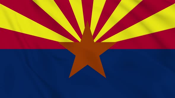 Arizona flag seamless closeup waving animation. Vd 1979