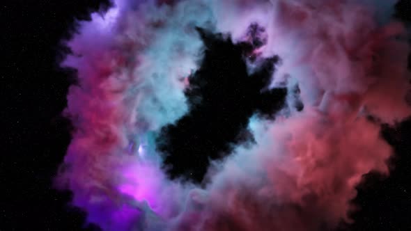 Nebula Cloud Cluster Flyby