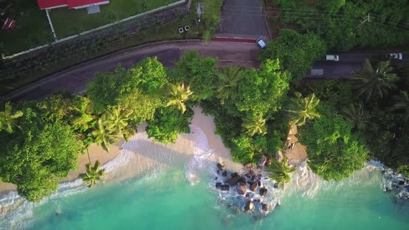 Man on beach at Seychelles 