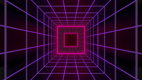 Cube Grid Neon 01 Hd