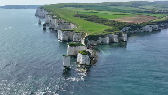The Chalk Cliffs of Old Harry Rocks on the South Coast of England alt