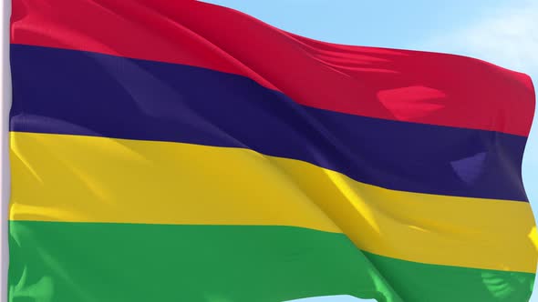 Mauritius Flag Looping Background