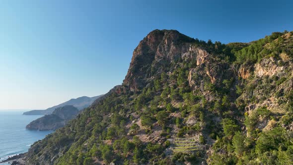 Mountain landscape aerial view 4 K Turkey Alanya alt