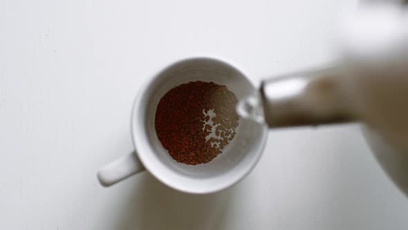 Stream Hot Water Flow Pour Into Instant Black Coffee alt
