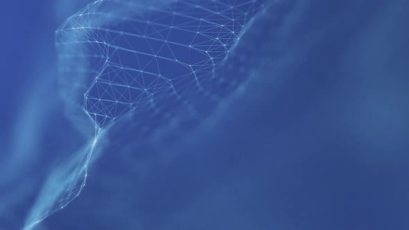 Blue Plexus Connections Wave Background