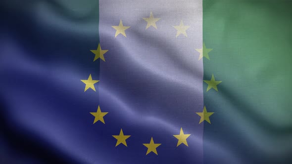 EU Nigeria Flag Loop Background 4K