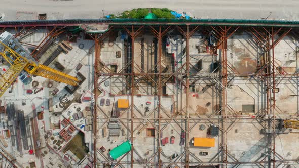Top down view of construction site in Hong Kong alt