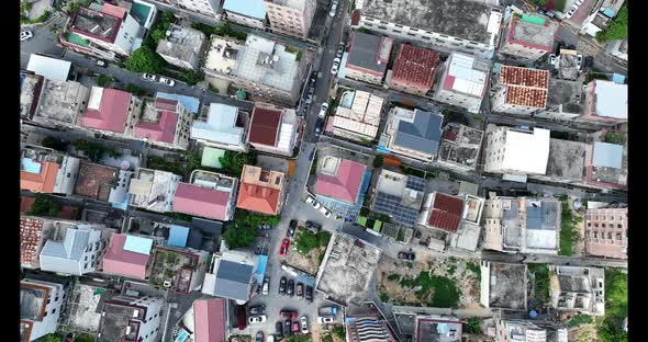 Aerial footage of urban village landscape  in Shenzhen city,China alt