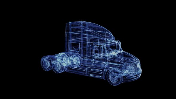 Hologram of a Particle Modern American Truck