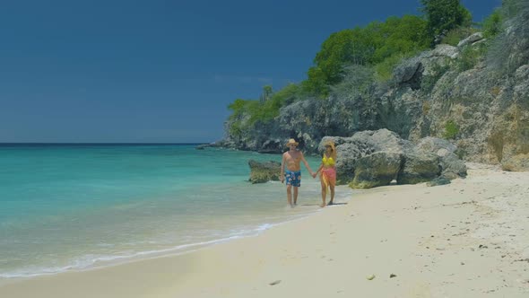 View of the White Beach Grote Knip Curacao Netherlands with a Blue Ocean Curacao Caribbean Island alt
