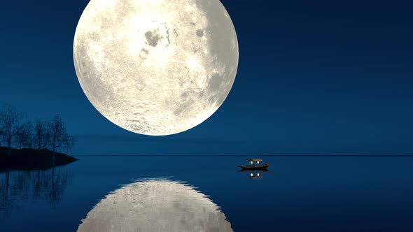 Moon night boat