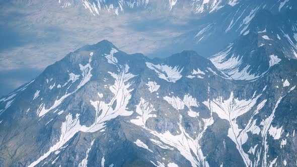 Aerial View Landscape of Mountais with Snow Covered alt