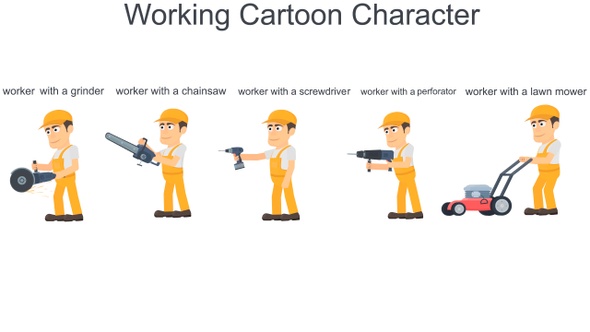Working Cartoon Character