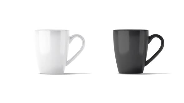 Blank black and white ceramic henley mug, looped rotation alt