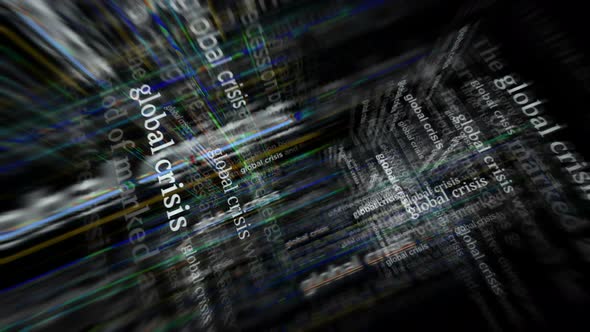 News titles media with global crisis seamless looped screens alt