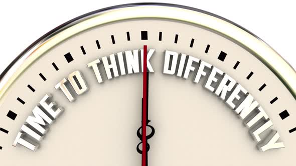 Time To Think Differently Clock Unique New Ideas Attitude 3d Animation alt