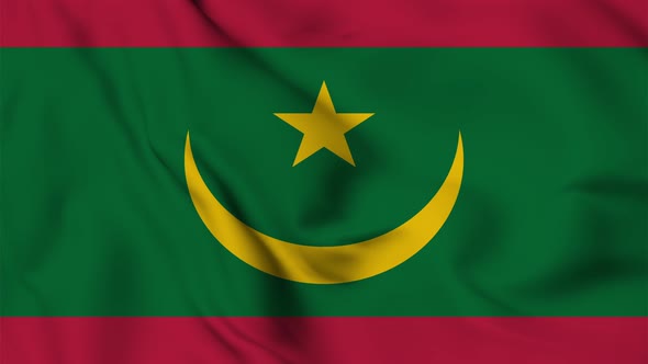 Mauritania flag seamless waving