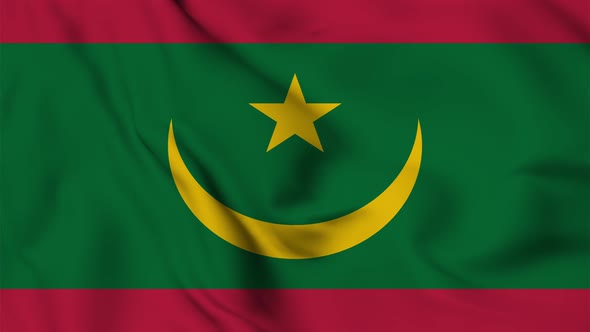 Mauritania flag seamless waving alt