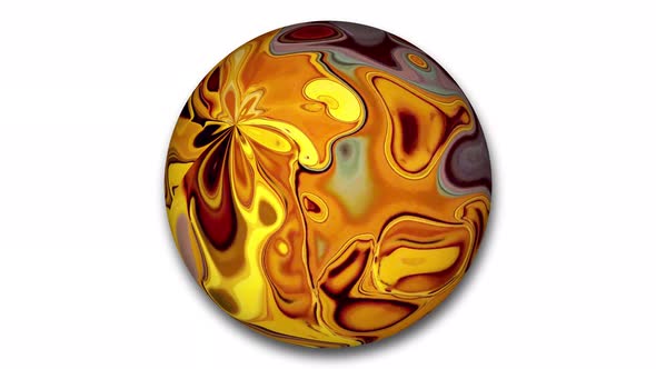 Abstract golden color sphere animated isolate on white background. A 59