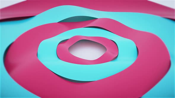 Wavy 3d Circle Red Blue Background