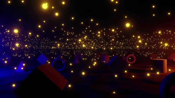 Isometric Glow Particles 4k 